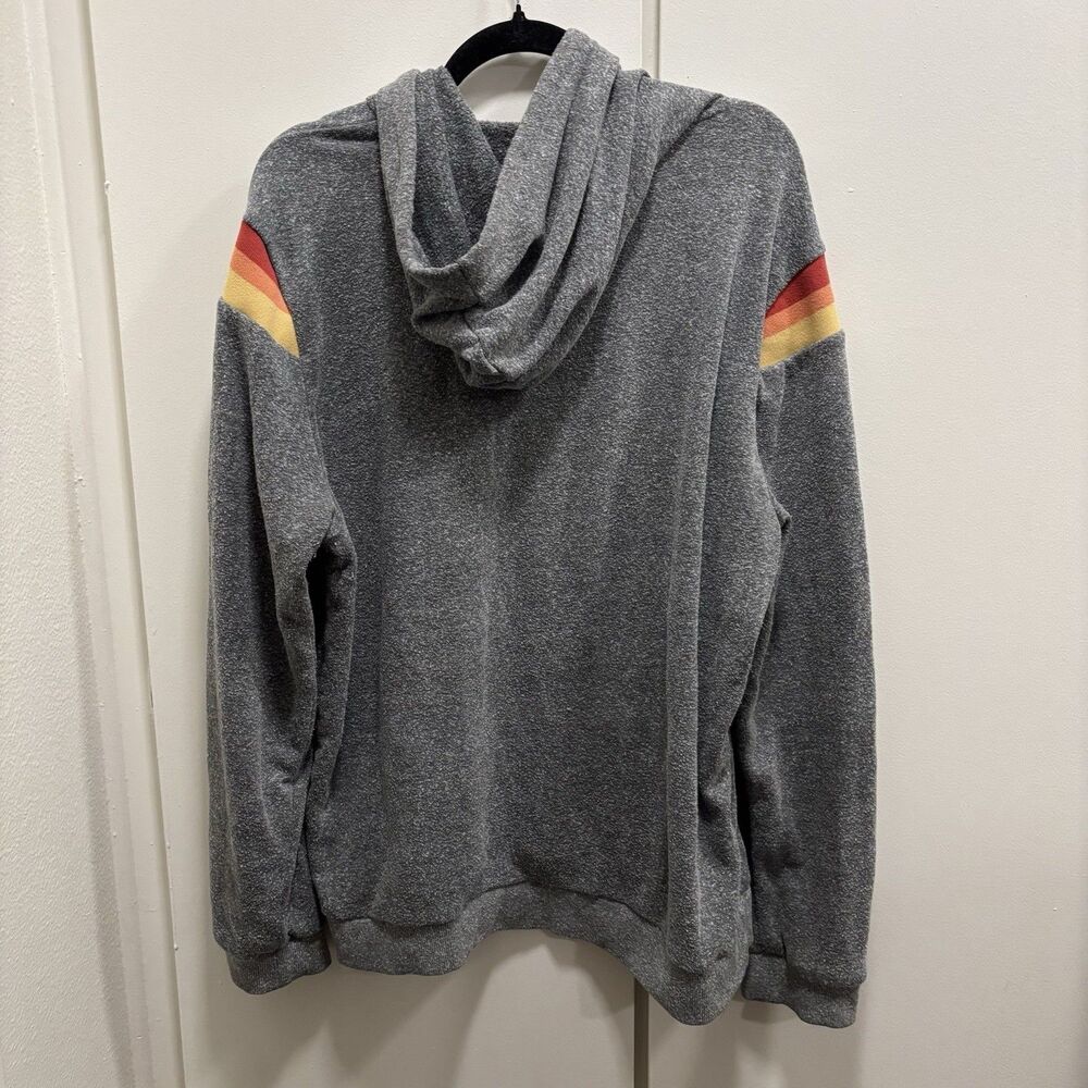 Marine Layer Men’s XL Re-Spun Grey Retro Shoulder Stripe Pullover Hoodie - Picture 3 of 8